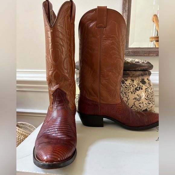 Nocona Men’s Lizard Cowboy Boots size 8 D, Women’s 9.5/10 - Picture 13 of 16